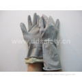 DIP Flock Lined Diamond Grip Roll Cuff Grey Latex Household Work Glove (DHL309)